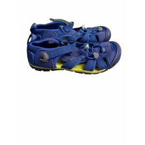 Keen Waterproof Sandals Youth 3 Seacamp II CNX Blue Suede Hook & Loop 1026323